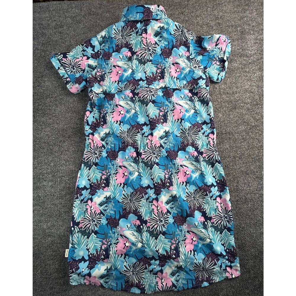 Magellan Fish Gear Floral Fishing Dress Blue Pink Women's Large - Picture 2 of 12